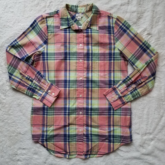 J. Crew Factory Tops - J.Crew Factory Summer Plaid Shirt sz S NWT